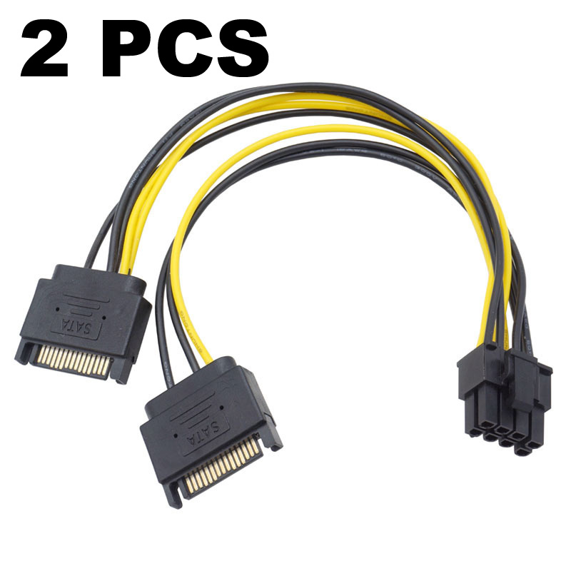 2 Buah SATA Ganda 15Pin Ke 8 P - Pcie Extension Cable ulasan dan harga